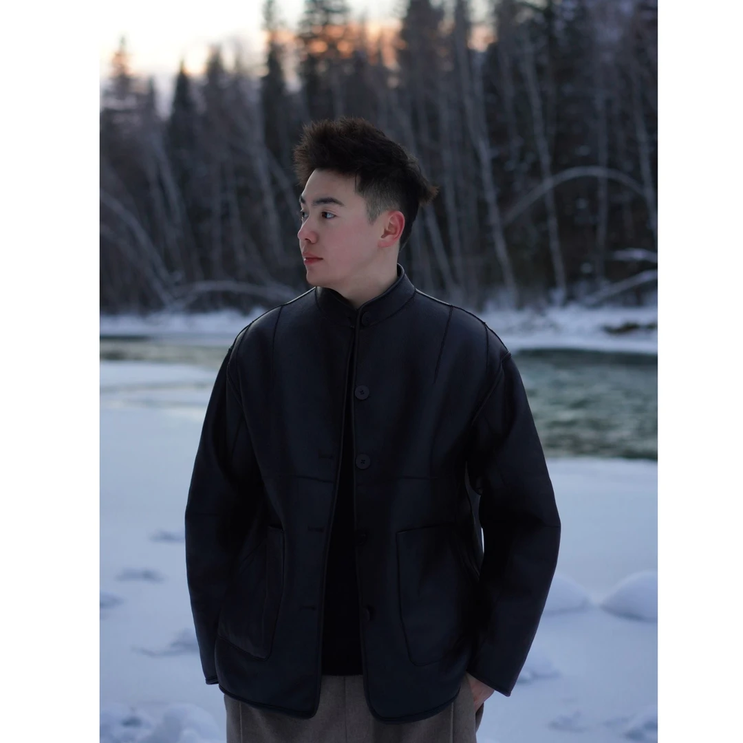 CityDay【楠哥】100羊毛双面穿仿麂皮云感老钱夹克外套 70302