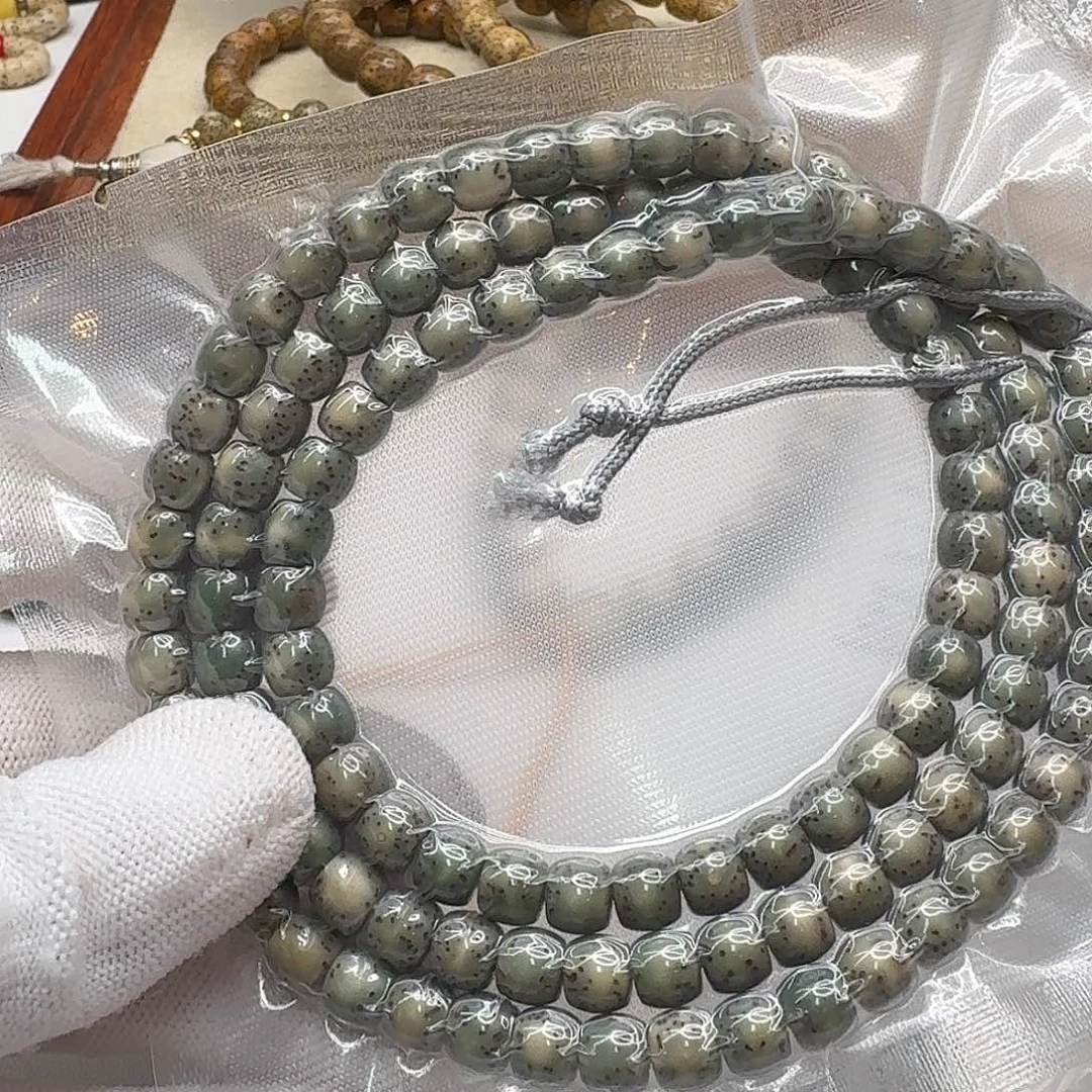 星月菩提吊坠112尊宠糯冰绿幽灵7河豚鼓珠108