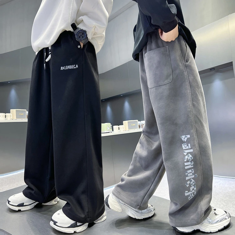 2025春秋新款男童运动裤儿童中大童休闲宽松直筒裤潮流脏脏裤