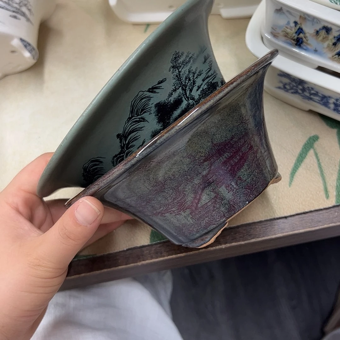 粗砂花盆江*春687号瑕疵2个16.5/7cm