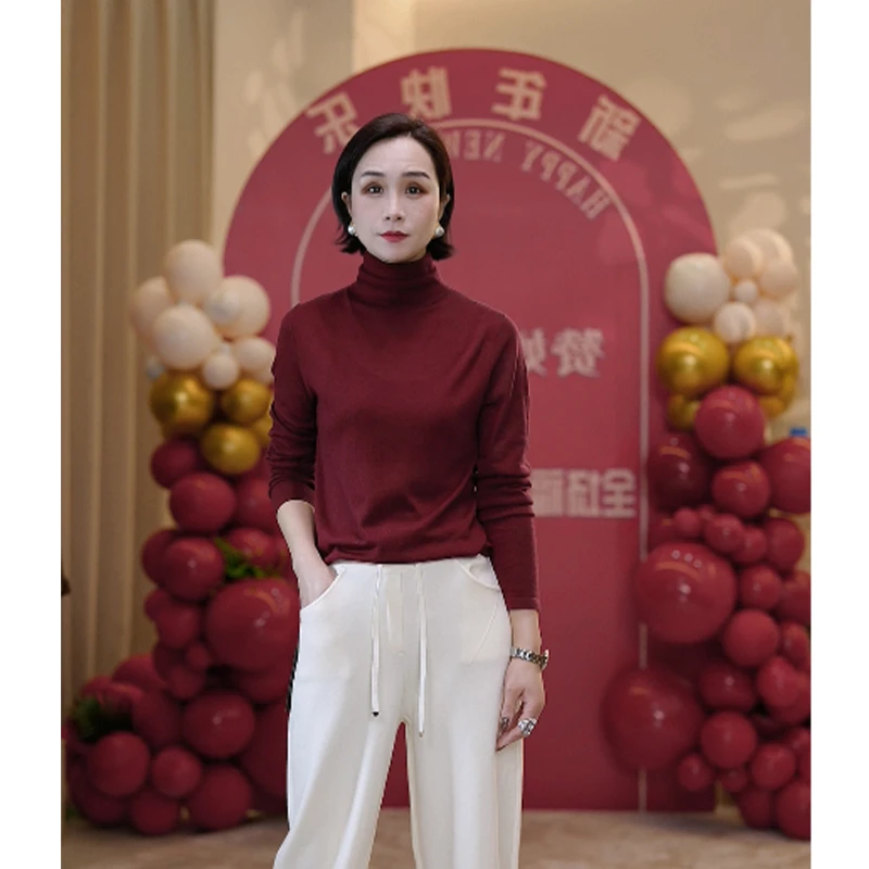 【赞妈甄选】堆堆领水溶羊毛衫轻薄保暖百搭针织羊毛衫ZM1715N