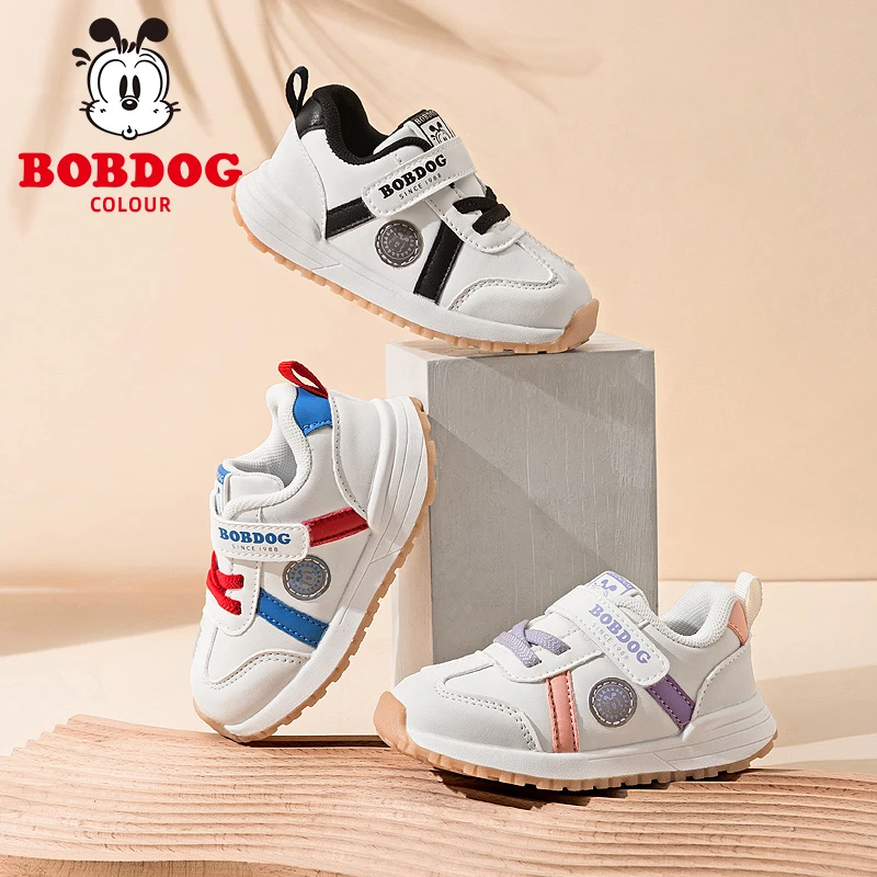 BOBDOG COLOUR/巴布豆卡乐年货节断码清货中春季小白鞋儿童休闲鞋