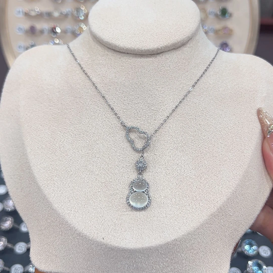 蛇纹石玉银S925镶嵌戒指月*.