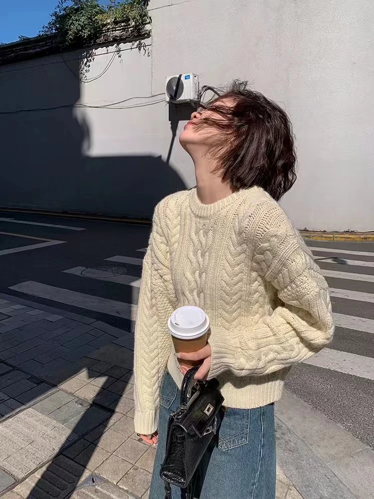 【编号110-390】高品质套头慵懒女加厚新毛衣针织开衫外套秋季2025