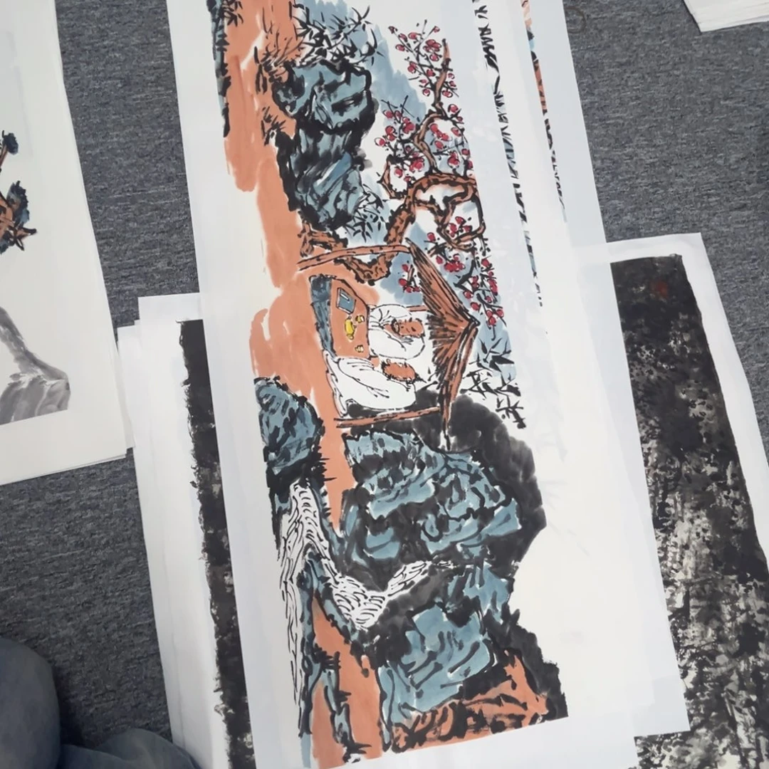 姚***馆国画绘画作品多次参加6张