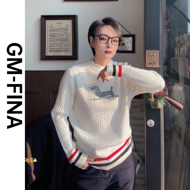 GM-FINA男士毛衣秋冬新品时尚圆领修身打底衫线衣1072