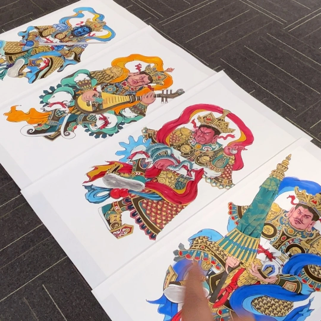 国画四大天王一套作品