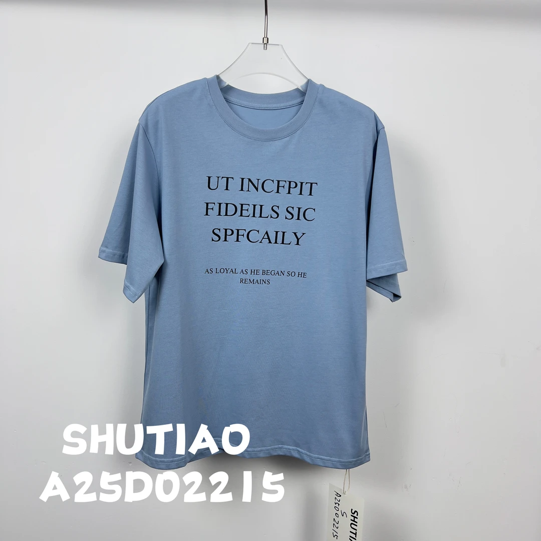 【SHUTIAO】2025夏季:新款小众设计款T恤A25D02215