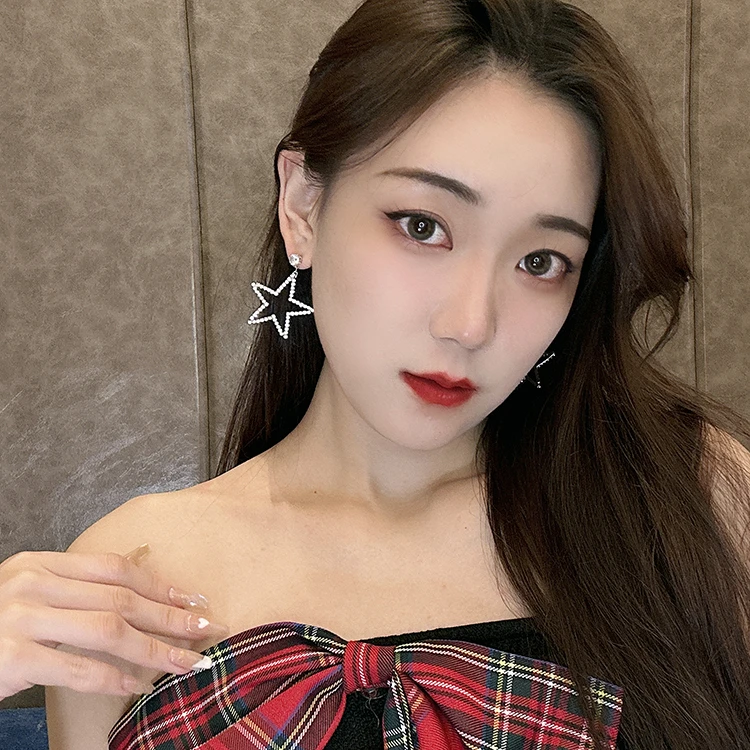 铜合金耳饰 五角星耳环闪亮轻奢耳坠高级感时尚耳饰品显脸瘦潮470