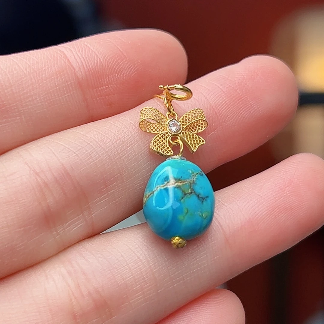 绿松石18K金镶嵌珠宝奇石