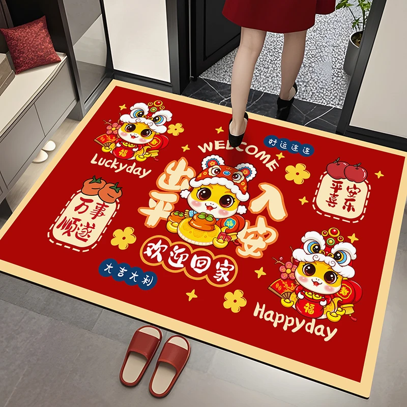 2025蛇年新款硅藻泥吸水垫门口进门入户防滑脚垫子洗手间厕所地毯