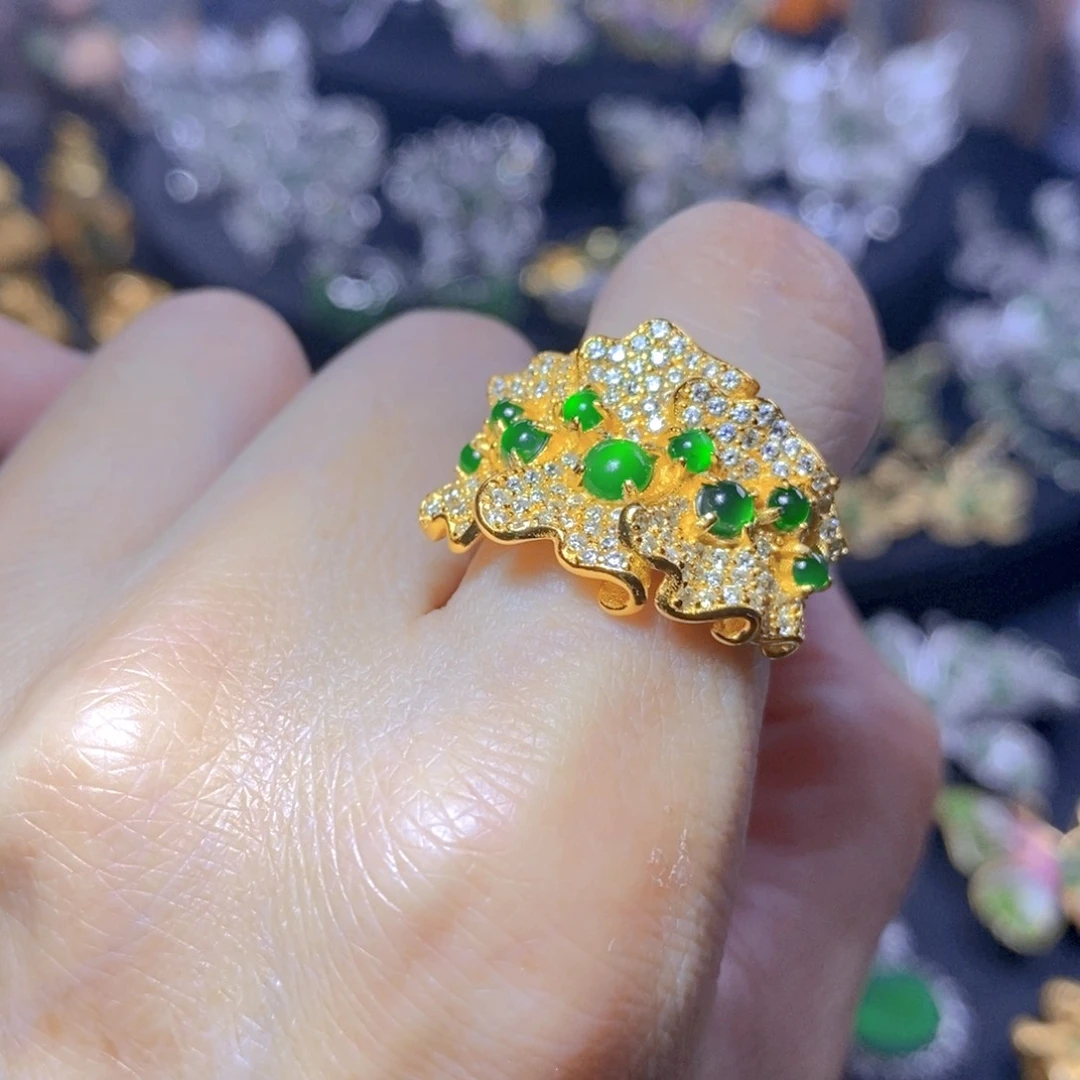 翡翠银S925镶嵌吊坠(不含链)天然翡翠