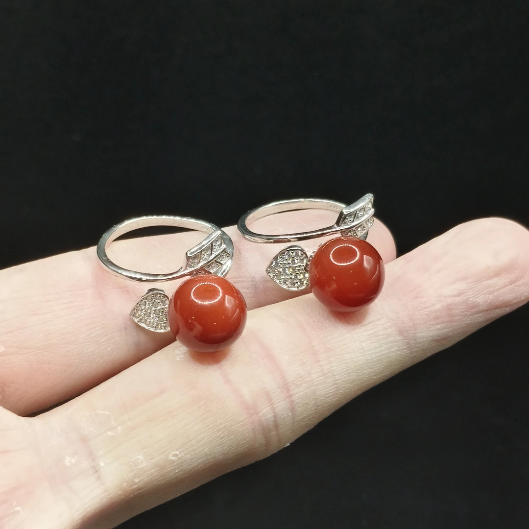 【东北哥精选】S925银牛血红戒指B1【多样性发其一】约10mm