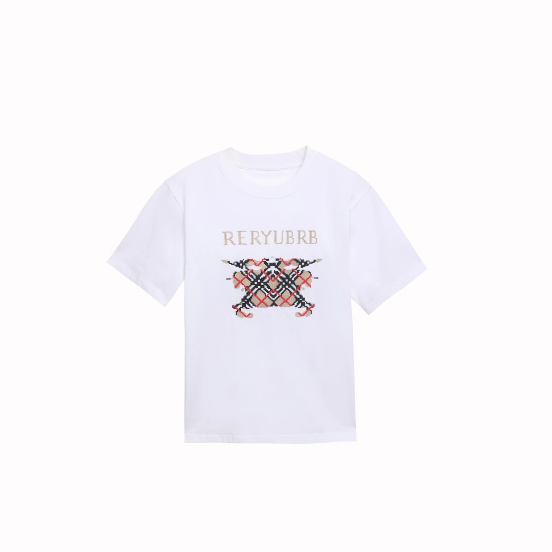 2025春夏新款 女士战马刺绣圆领短袖T恤衫（D05BBR55DT01）