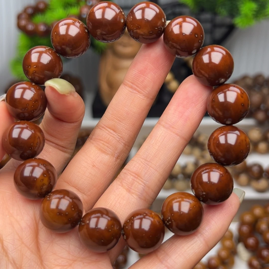 紫金鼠手串卡14+半实心光珠