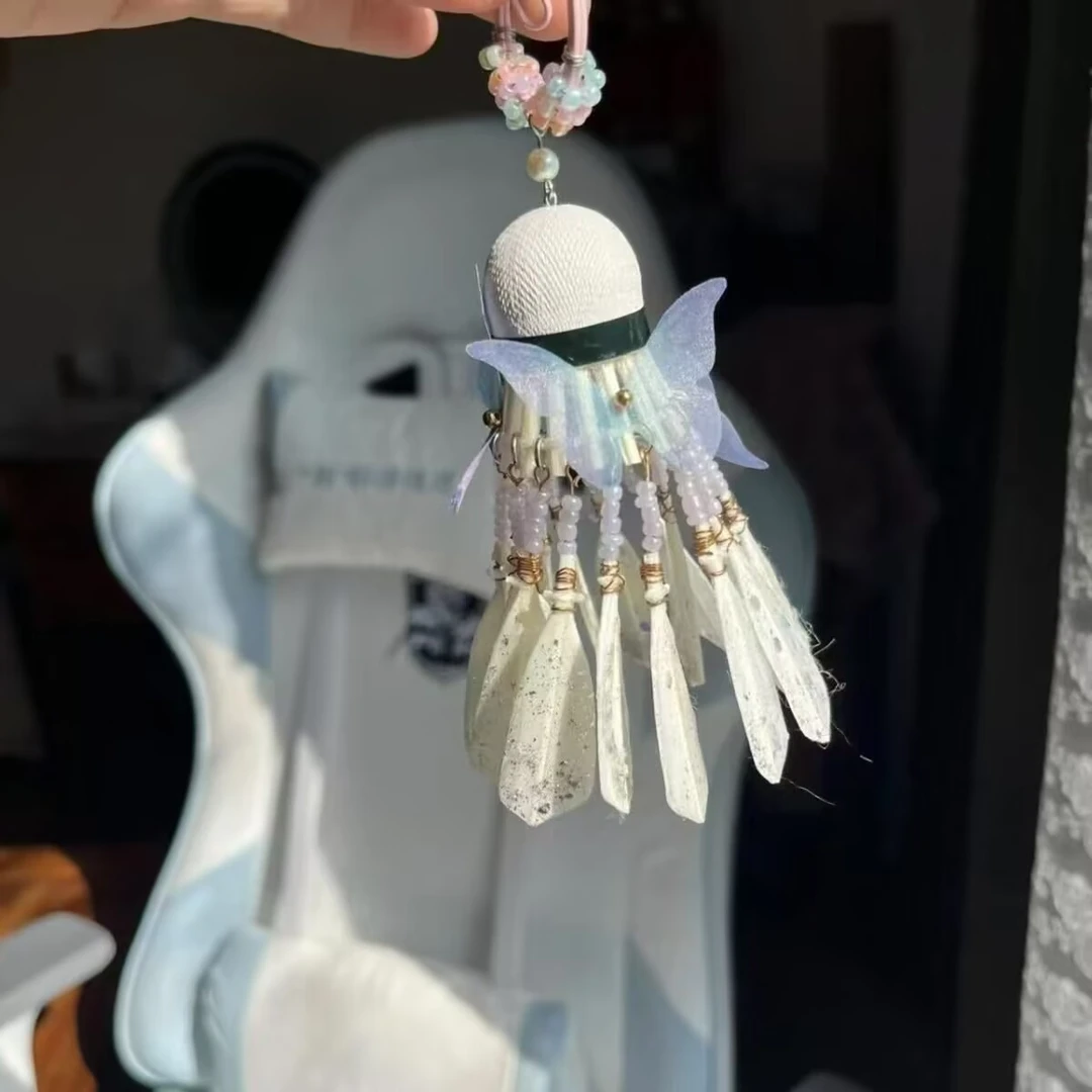 【能能】碎冰冰羽毛球挂件diy手工材料钥匙扣送球搭子闺蜜对象礼物