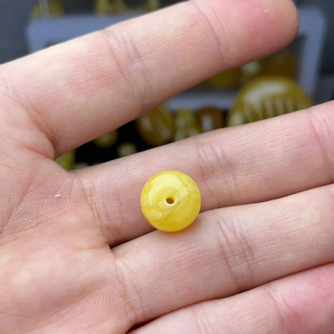 蜜蜡珠宝奇石未镶嵌瑞**然老型珠月12毫米一颗