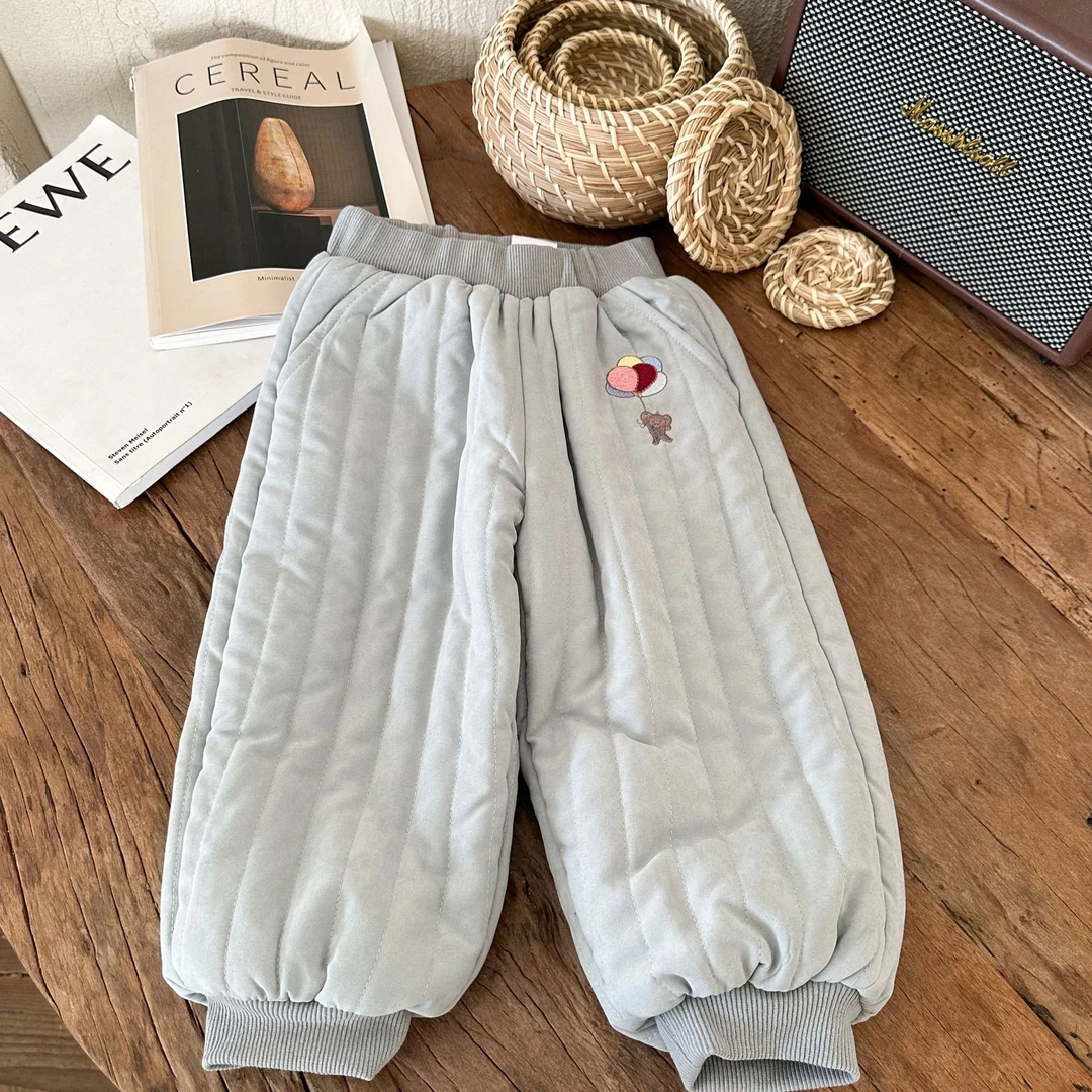 【订单款绣花北极棉棉裤】85167K鱼子酱品牌儿童女童