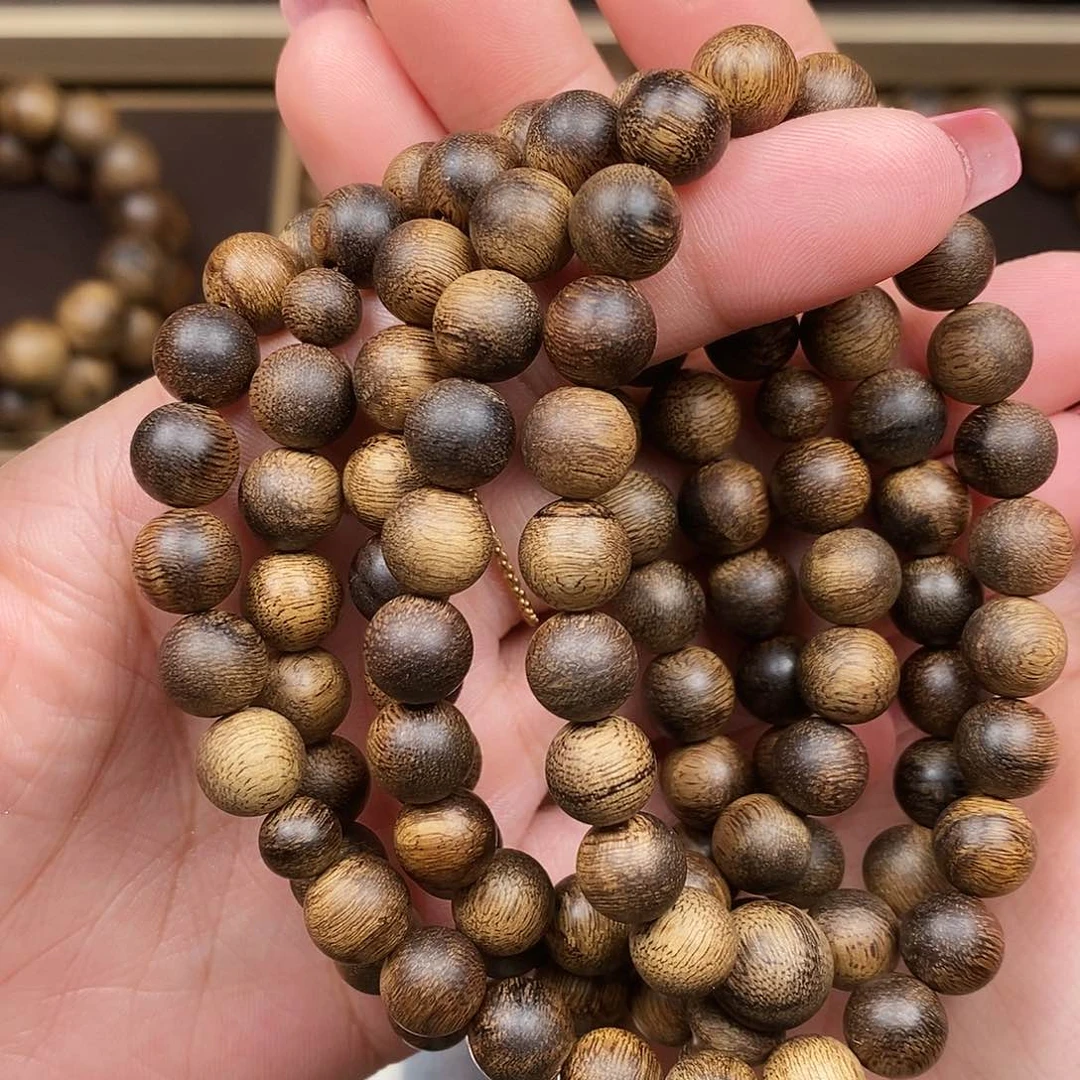 沉香手串越南芽庄白棋瘤疤沉水