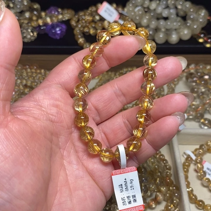 水晶手链未镶嵌天然钛晶手链