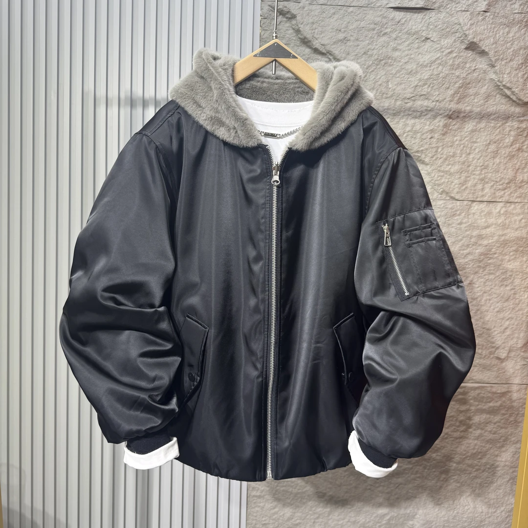 2025冬季情侣简约时尚双面服两面可穿棒球服保暖洋气连帽男女外套
