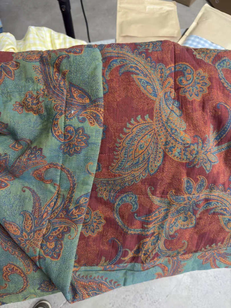 全棉色织大提花双层纱夏被