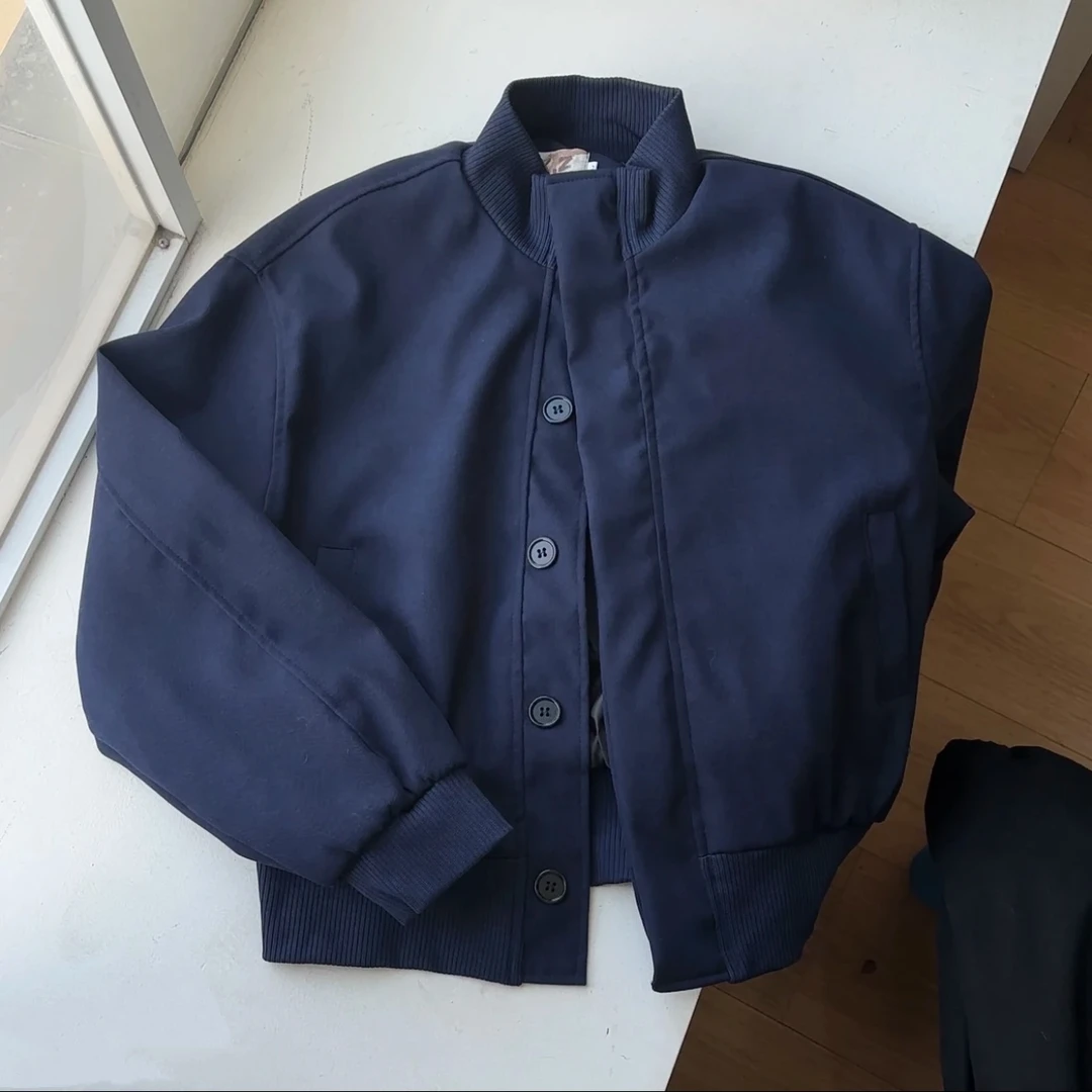 春季新款夹克外套廓形简约美式复古高街短款棒球服男士高级感