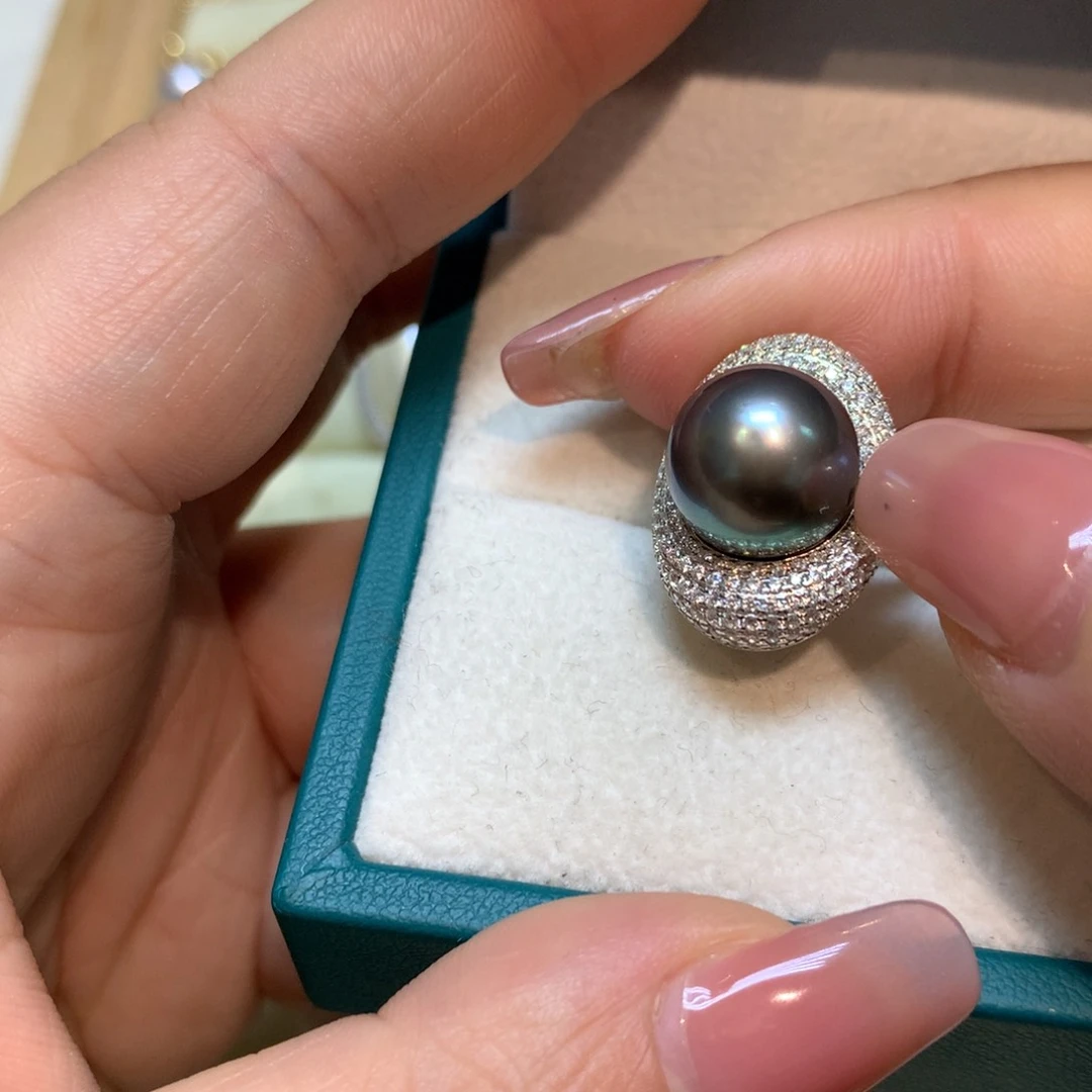 海水珍珠戒指银S925镶嵌