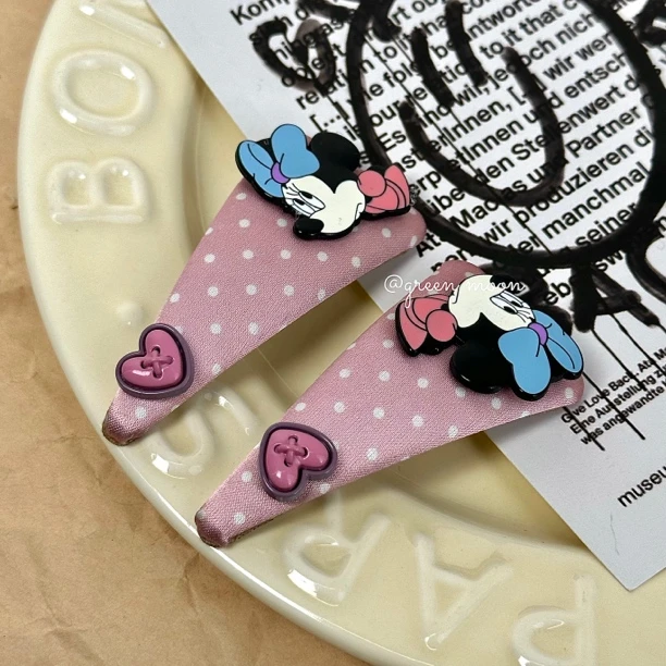 【梦里风散】粉色小鼠爱心发夹发卡高级感可爱优雅精致P208