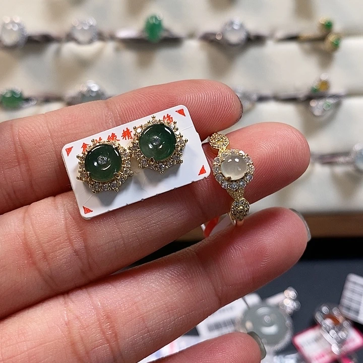 翡翠戒指银S925镶嵌