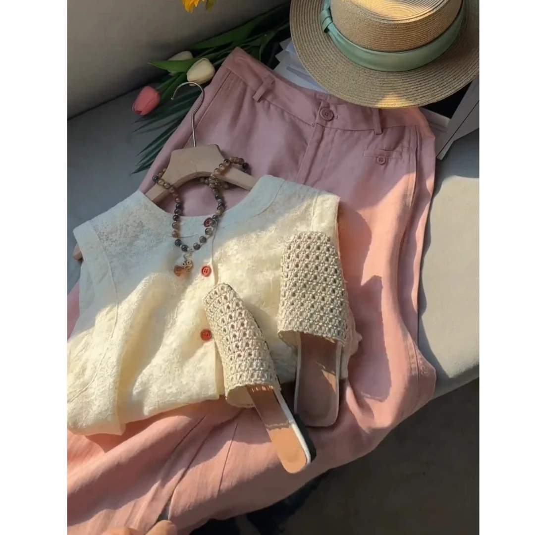 阔腿裤女夏季薄款2025新款垂感高腰小个子舒适时尚直筒裤