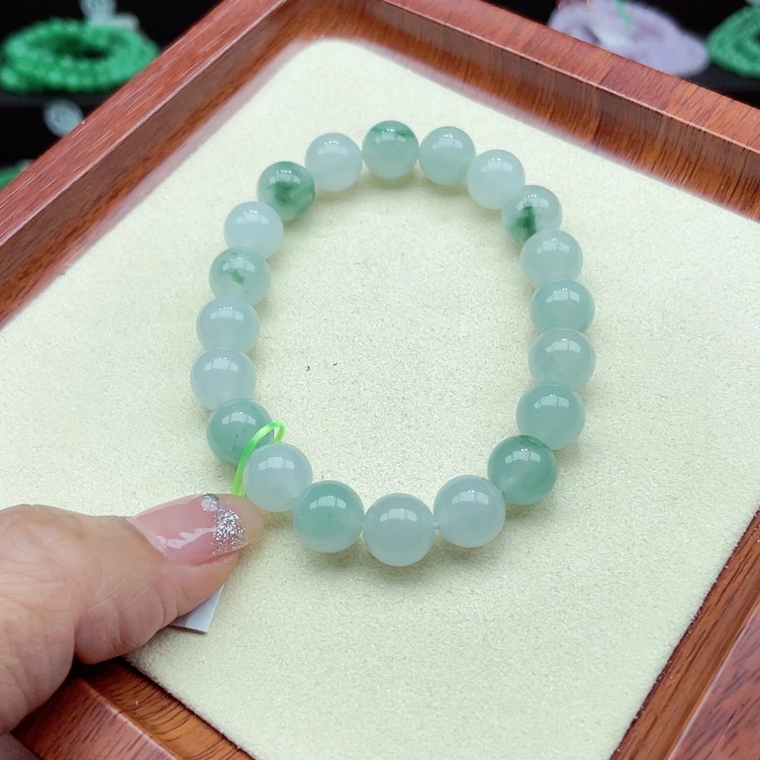 翡翠手链未镶嵌茶*子翡翠