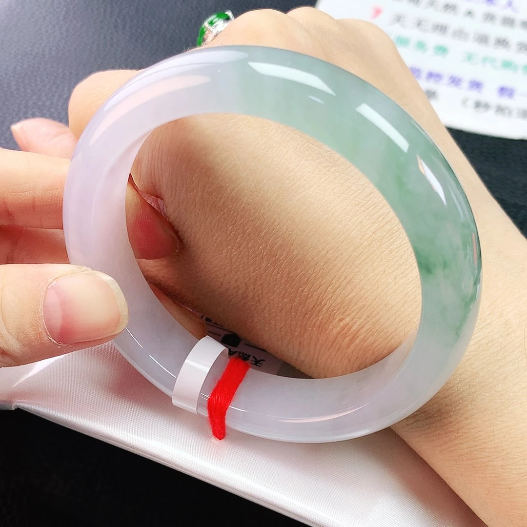 未镶嵌手镯翡翠59冰轮胎紫绿花翠