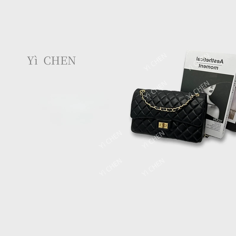 【Yì CHEN】SLBL-BW010-黑羊金扣 简约时尚女士新款轻奢单肩斜跨包