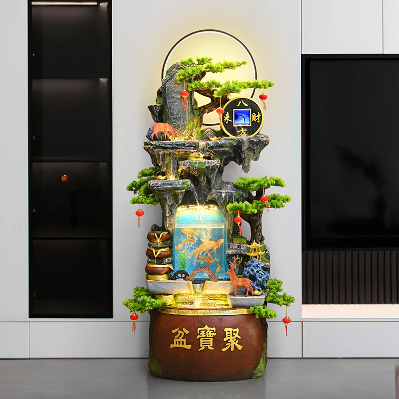 鱼缸喷泉落地水景客厅阳台办公室装饰礼品