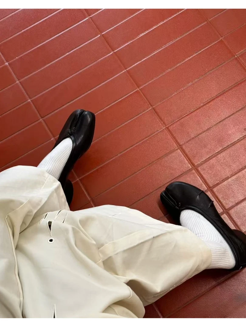 【大老板专属】人鱼姬tabi分趾鞋方头浅口分趾单鞋平底百搭可露丽风