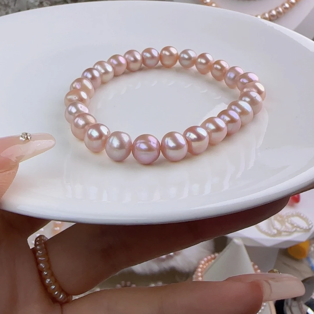 未镶嵌淡水珍珠手绳8mm微瑕
