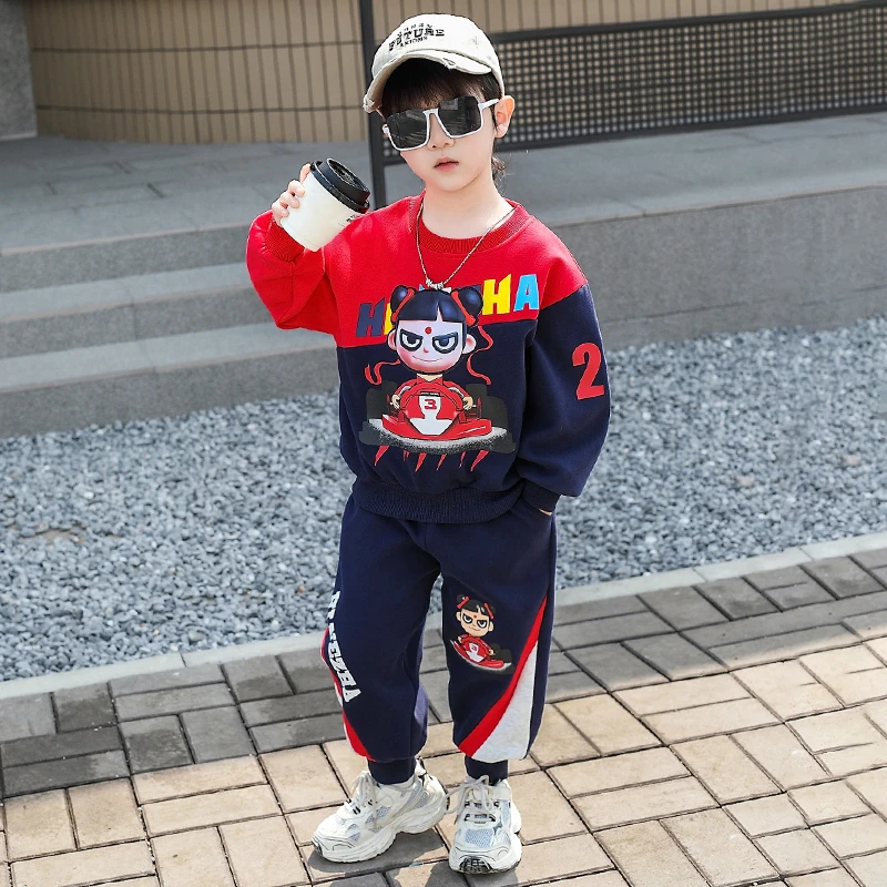 哪吒衣服男童秋装套装2025新款网红男孩帅气时髦潮儿童休闲两件套