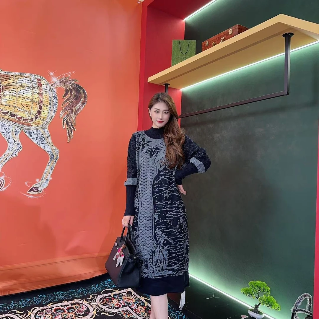 094多金大码减长款A字裙子夏季新款女装设计感连衣裙女