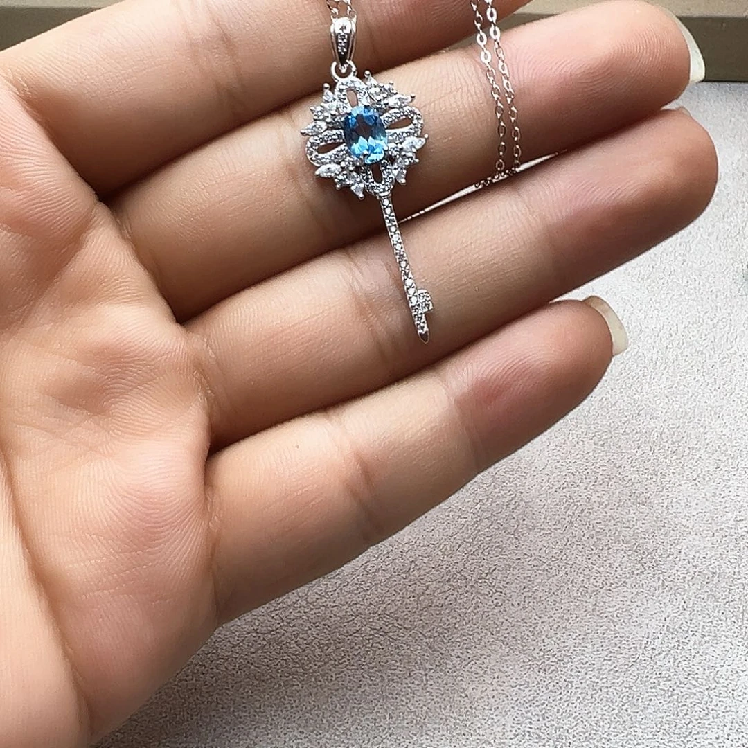 颈饰银S925镶嵌托帕石