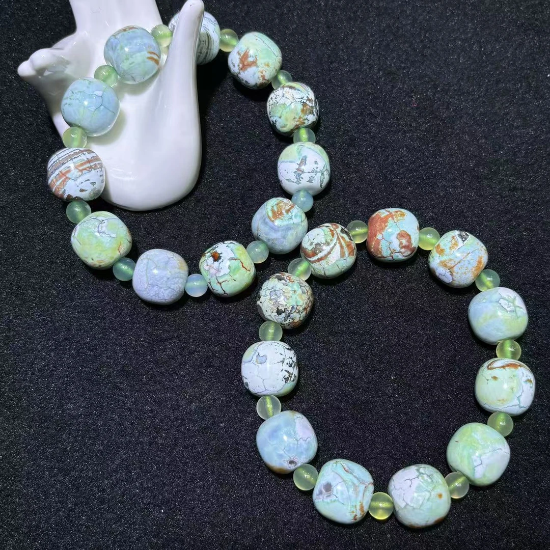 S7915卡14左右-青花灵璧健忘玛瑙手串-多样性发其一