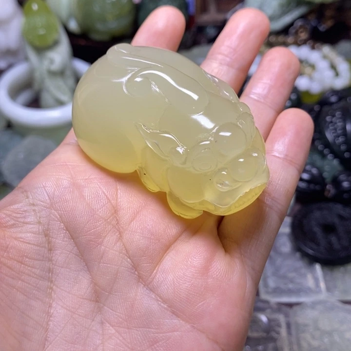 游***人岫玉未镶嵌岫玉手把