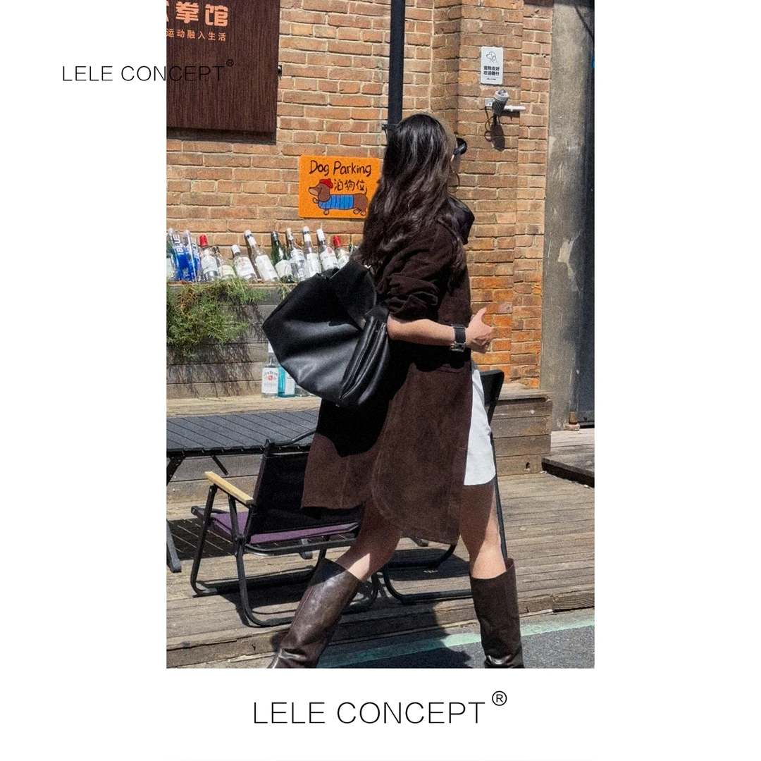 LELE CONCEPT｜【如一】早秋都市港风复古双兜宽版皮外套P0117