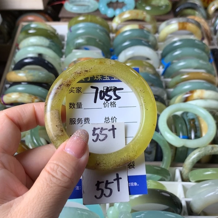 未镶嵌蛇纹石玉手镯7055