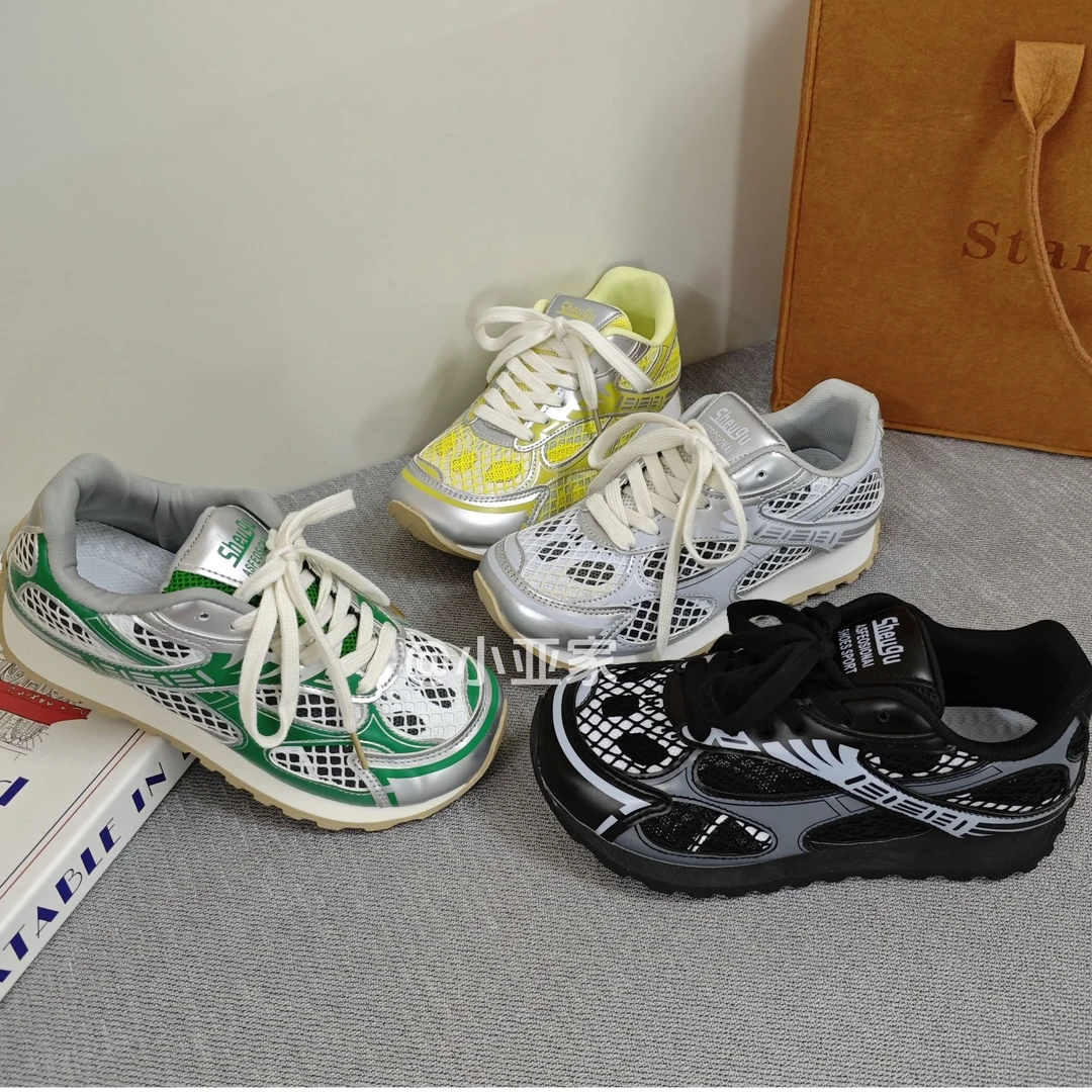 YF阳帆新款老爹鞋女2025秋季学生小众百搭鞋子休闲网面透气阿甘鞋