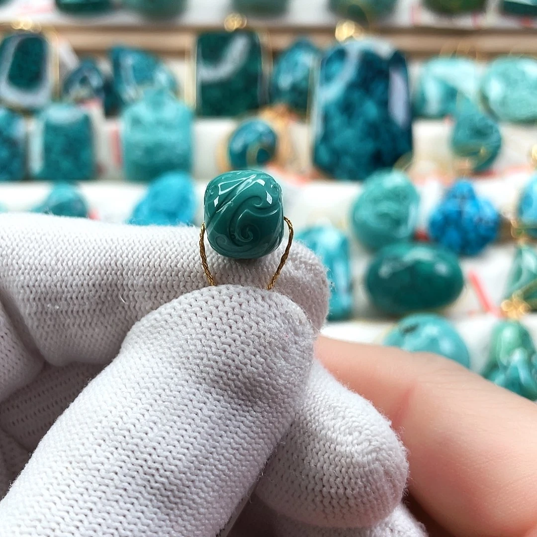 绿松石未镶嵌车挂直径11.2