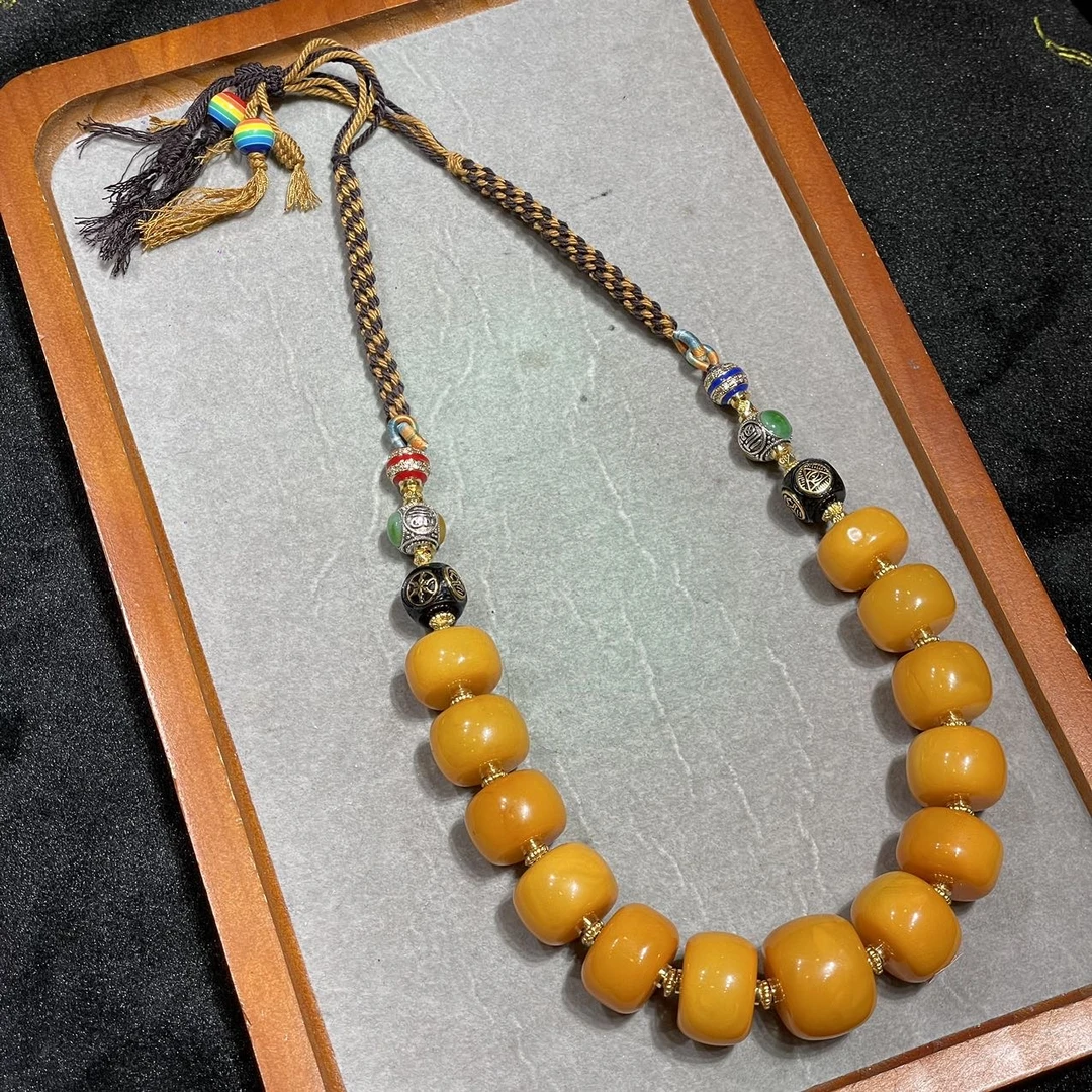 【地主专属】1 G33499-老蜡墩子DIY脖挂-多样性发其一-24mm+