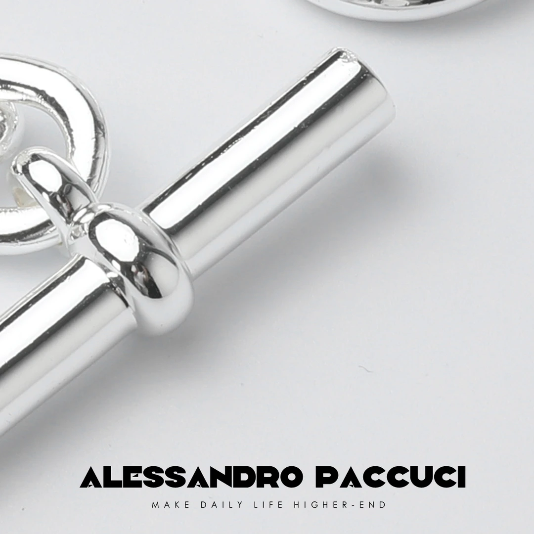 925银银制品 AP洛哥22000X猪鼻子IO扣925银简约个性时尚精致手链