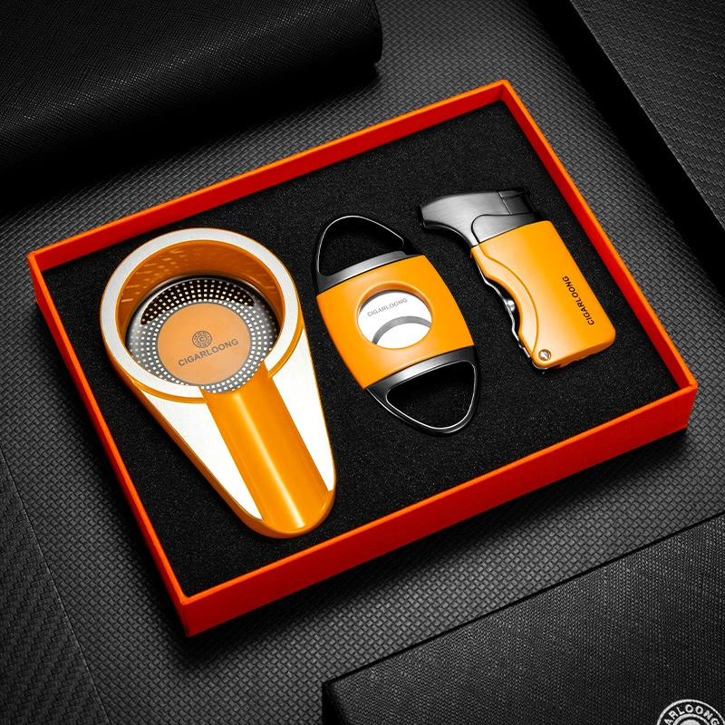 古巴雪茄剪刀工具三件套装防风打孔器钻专用配件