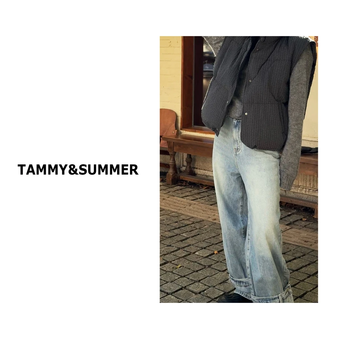 【Tammy&Summer】韩系时尚高腰复古百搭宽松阔腿裤直筒牛仔裤1896